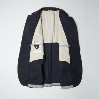 Giacca Blazer Brunello Cucinelli Blu righe tg 58