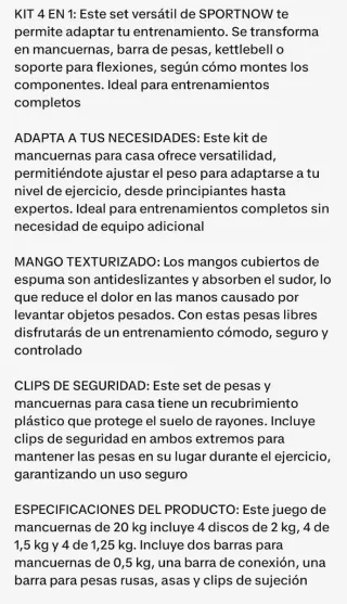 Kit Mancuernas Ajustables Pesos