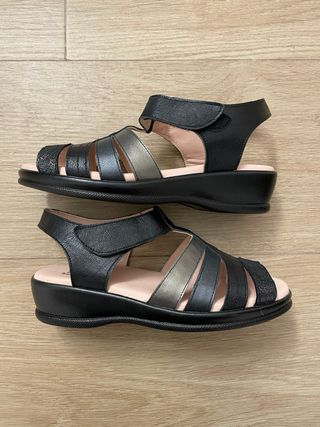 Sandalias Cesar Tiras Negras Talla 40