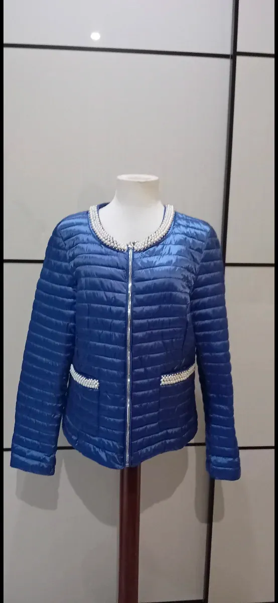 Giubbotto imbottito donna con perle