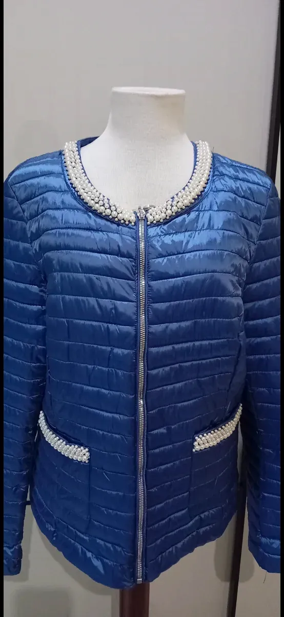 Giubbotto imbottito donna con perle
