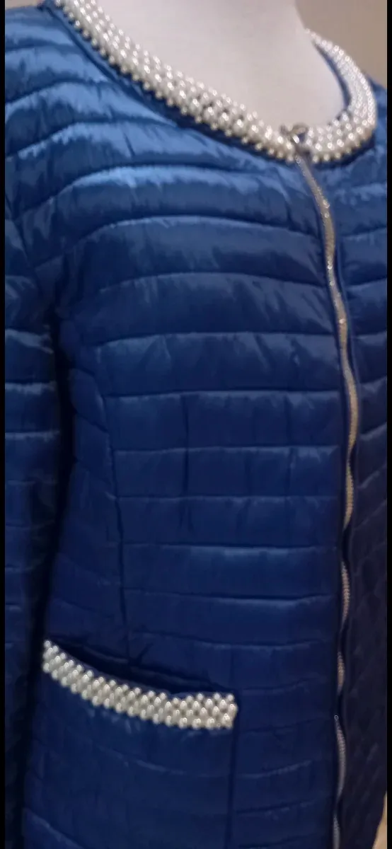 Giubbotto imbottito donna con perle