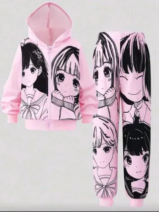 Conjunto Chándal Anime Niña Rosa