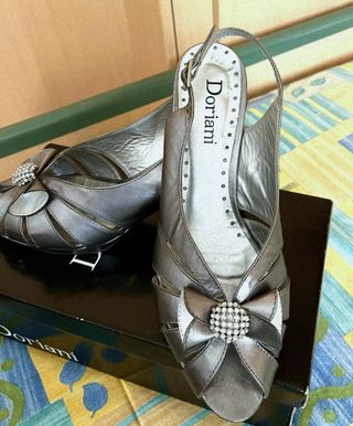 Sandalias Doriani Piel Fiesta Plata