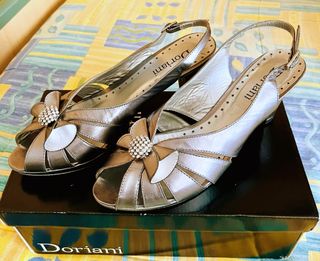 Sandalias Doriani Piel Fiesta Plata