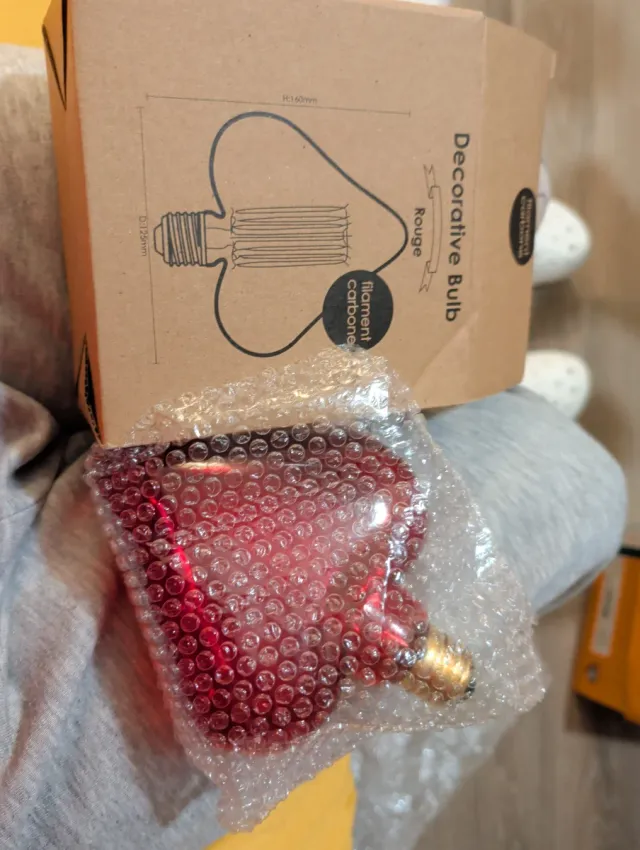 Bombilla Corazón Roja Decorativa Filamento