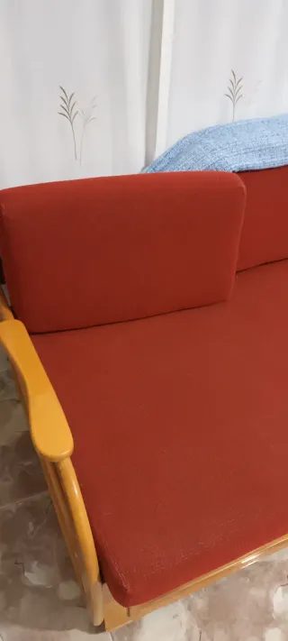 Sofá Cama Tapizado Tela Madera