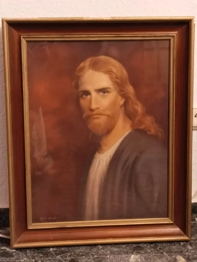 Cuadro Lámina Jesucristo Marco Madera