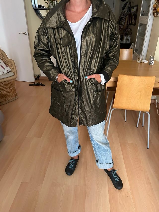 Gabardina impermeable forro abrigado 100% nylon