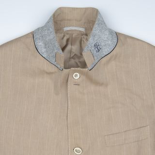 Giacca Blazer Brunello Cucinelli Beige righe tg 58