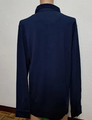 Polo manga larga azul Talla L