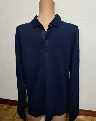 Polo manga larga azul Talla L