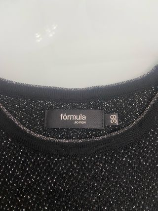 Vestido fiesta negro y plateado