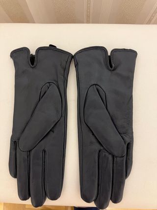 Guantes de piel negros para mujer