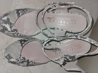 Hispaniatas Sandalias Serpiente Beige/Gris