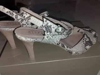 Hispaniatas Sandalias Serpiente Beige/Gris