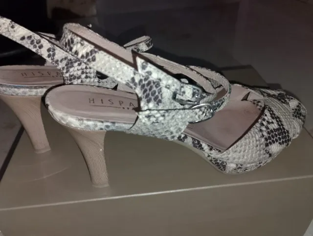 Hispaniatas Sandalias Serpiente Beige/Gris