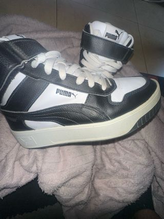 Zapatillas Puma altas negras y blancas original