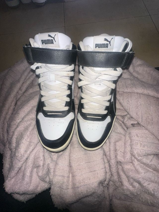 Zapatillas Puma altas negras y blancas original