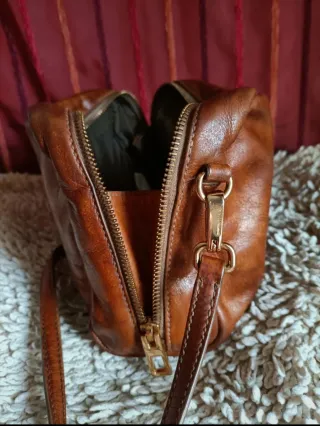 Bolso bandolera Bimba y Lola piel marrón vintage