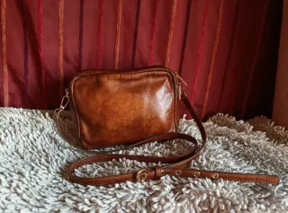 Bolso bandolera Bimba y Lola piel marrón vintage