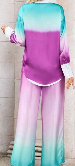 Conjunto Blusa y Pantalón Ancho Degradado