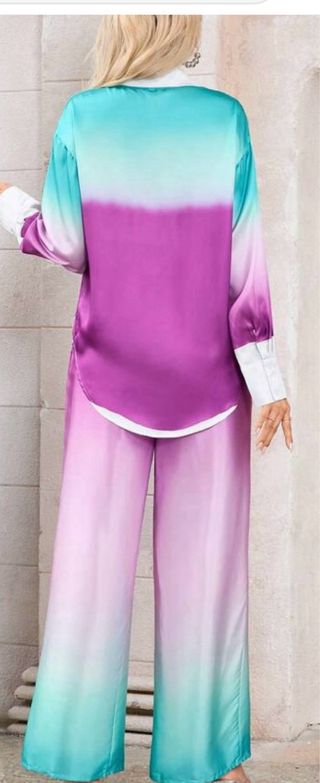 Conjunto Blusa y Pantalón Ancho Degradado