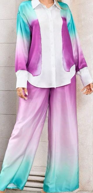 Conjunto Blusa y Pantalón Ancho Degradado