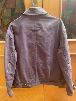 Cazadora Bershka algodón cremallera gris