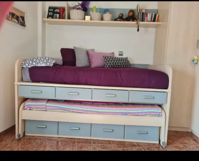 Cama nido con cajones.