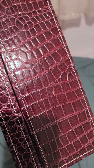 Caja de Madera grande Forrada Polipiel Cocodrilo