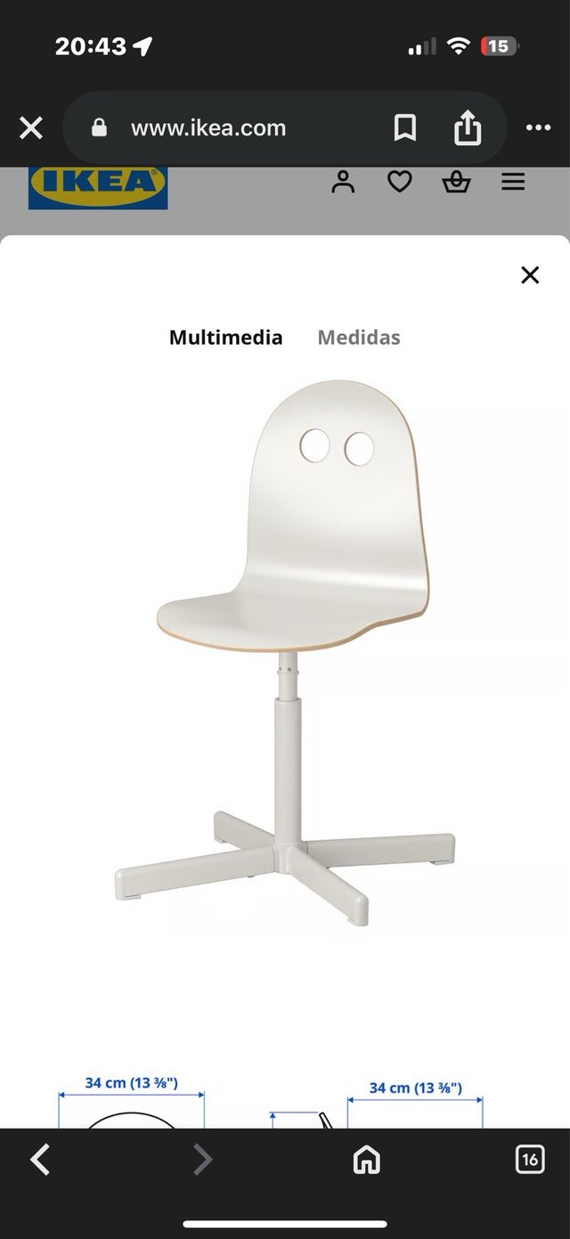 Silla infantil IKEA blanca