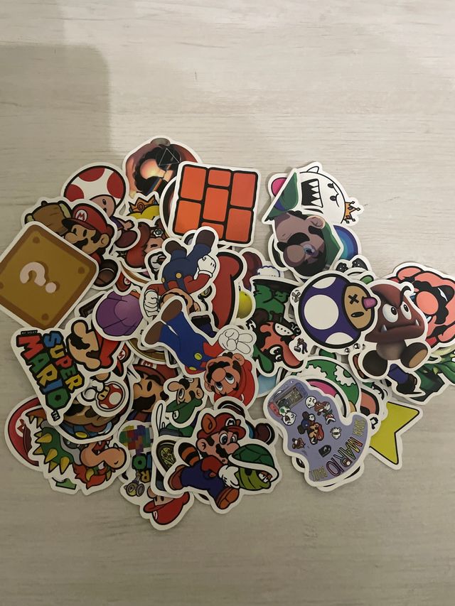 49 Adesivos Variados Mario Bros
