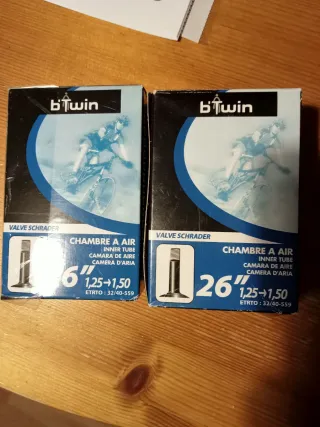 2 Cámaras de bicicleta Btwin  de 26 Pulgadas.