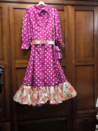 Traje Flamenca Polka Dots Rosa