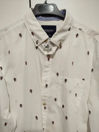 Camisa Springfield Hombre Blanca Estampada