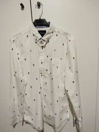 Camisa Springfield Hombre Blanca Estampada