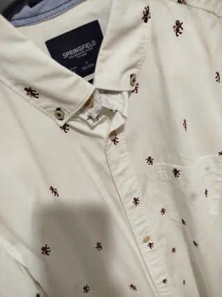 Camisa Springfield Hombre Blanca Estampada