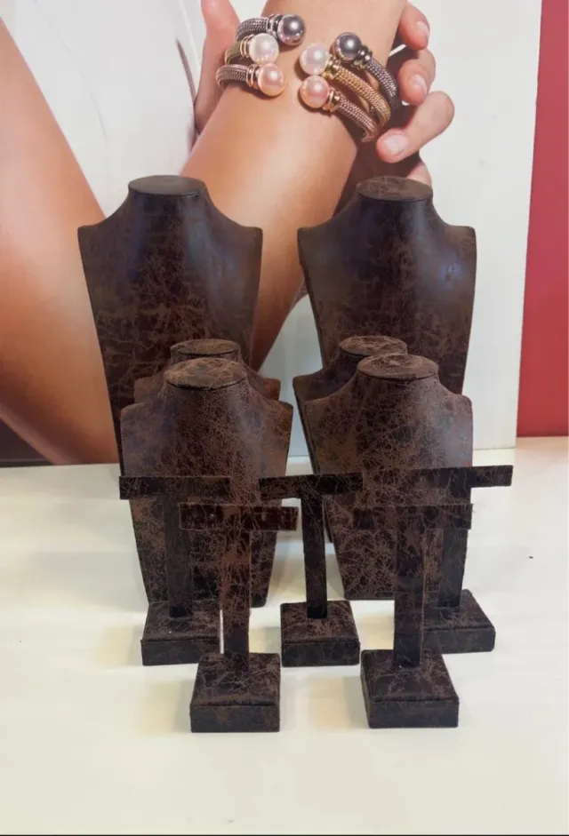 Set Pack Bustos expositores joyería marrón