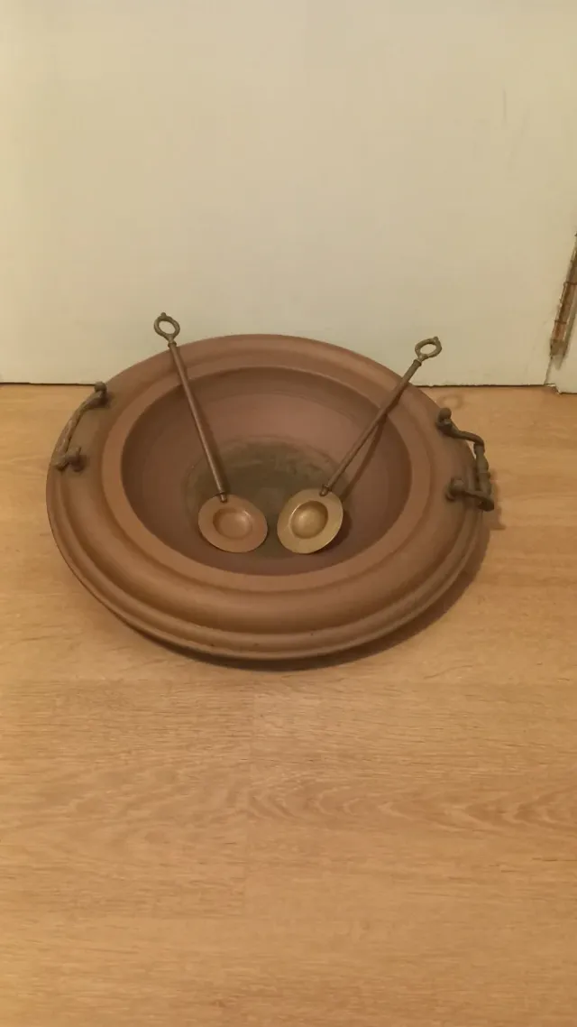 Brasero antiguo Mallorquin de cobre con cucharones