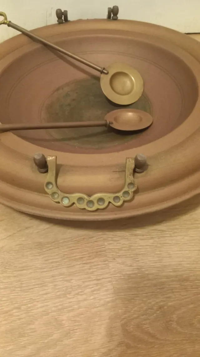 Brasero antiguo Mallorquin de cobre con cucharones