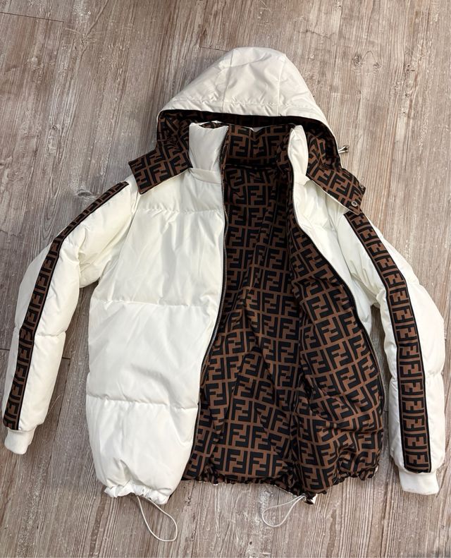 Piumino Fendi Bianco con Logo FF