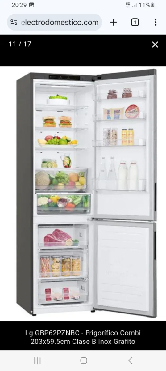 Frigorífico Combi 2m. Energía Clas B. 419L