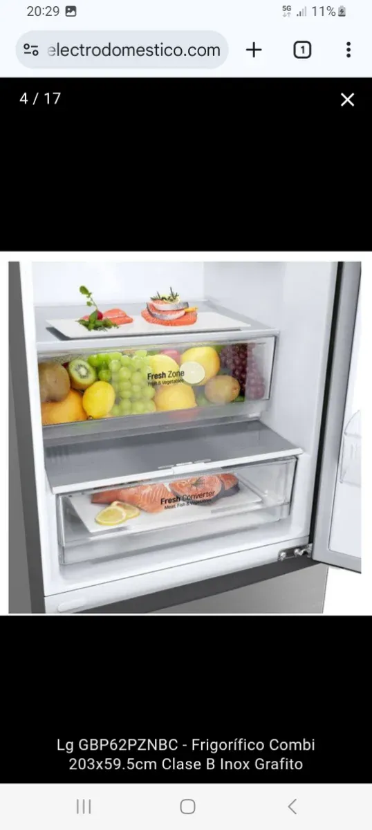 Frigorífico Combi 2m. Energía Clas B. 419L