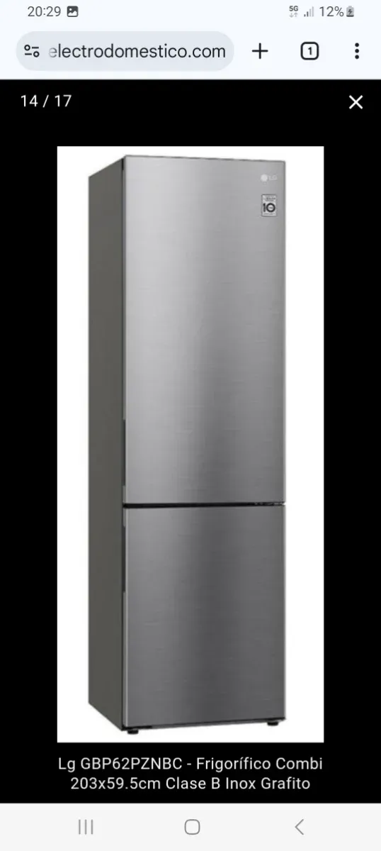 Frigorífico Combi 2m. Energía Clas B. 419L