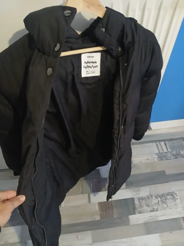 Abrigo Zara Kids Negro 11-12 años