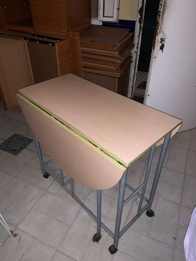 Mesa plegable cocina con ruedas