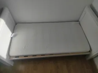 Cuna colecho+Colchón+ropa de cuna de bebé blanca