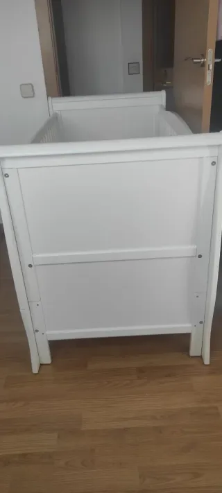 Cuna colecho+Colchón+ropa de cuna de bebé blanca