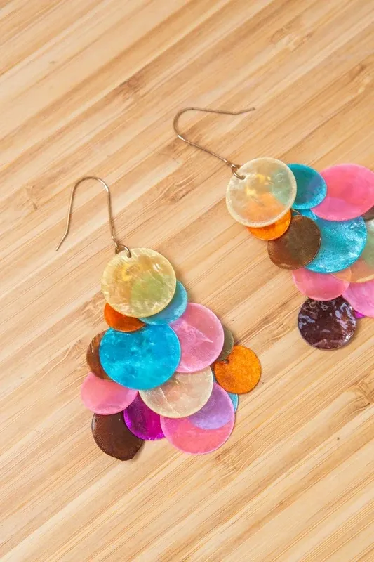 Pendientes Zara Nácar Multicolor